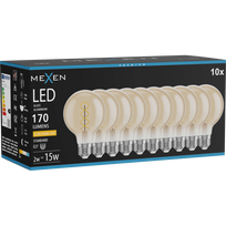 Mexen Vintis 10x LED siūlų spiralė lemputė E27, G80, 2W, Šilta - 2200K, 170 lm, gintarinė - L165-E27-0222-50x10