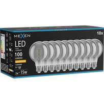 Mexen Vintis 10x kaitinimo siūlo LED lemputė spiralė E27, G80, 2W, Šilta - 2200K, 100 lm, smoke - L165-E27-0222-70x10