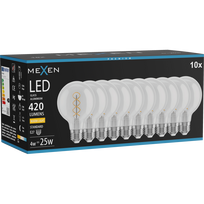 Mexen Vintis 10x LED kaitinamoji spiralė lemputė E27, G80, 4W, Šilta - 2700K, 420 lm, skaidri - L165-E27-0427-00x10