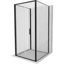 Mexen Exo-3S 3 sienelių sulankstoma dušo kabina 90 x 90 cm, skaidri, juoda - 816-090-090-70-00-3S