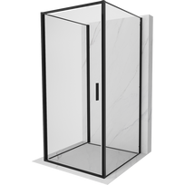 Mexen Exo-3S dušo kabina 3 sienelių, varstoma 90 x 90 cm, permatoma, juoda - 817-090-090-70-00-3S