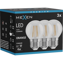 Mexen Vintis 3x LED Gijų Lemputė E27, G45, 4W, 55 lm, oranžinė - L156-E27-04XX-48x03