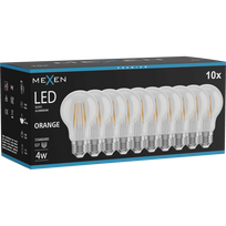 Mexen Vintis 10x kaitinamosios LED lemputės E27, A60, 4W, 55 lm, oranžinė - L150-E27-04XX-48x10