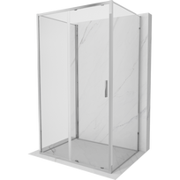 Mexen Exo-3S Trijų sienelių slankiojamas dušo kabina 140 x 75 cm, permatoma, chromuota - 8151-140-075-01-00-3S