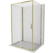 Mexen Exo-3S trijų sienelių slankiojama dušo kabina 150 x 110 cm, skaidri, auksinė - 8151-150-110-50-00-3S