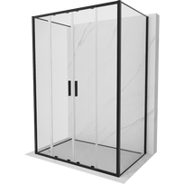 Mexen Exo-3S trijų sienelių stumdomas dušo kabina 130 x 95 cm, permatomas, juodas - 8152-130-095-70-00-3S