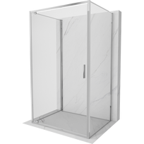 Mexen Exo-3S 80 x 100 cm 3 sienelių atveriama dušo kabina, skaidri, chrominė - 8181-080-100-01-00-3S