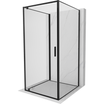 Mexen Exo-3S Dušo kabina 3-sienelių atveriama 90 x 90 cm, permatoma, juoda - 8181-090-090-70-00-3S