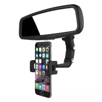 GoodBuy Adjustable car rearview mirror holder for smartphone juodas