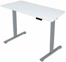 Kompiuterio stalas reguliuojamo aukščio Home4you Ergo Fit K187181, 120 cm x 60 cm, 71.6 - 116 cm, balta sp./sidabro sp.
