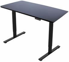 Kompiuterio stalas reguliuojamo aukščio Home4you Ergo Fit K187162, 120 cm x 60 cm, 71.6 - 116 cm, juoda sp.