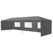 Sodo komercinė paviljono palapinė, 3x9 m, 8 sienos, pilka, MultiGarden