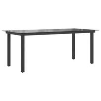 Sodo stalas，Lauko stalas, juodas, 190x90x74cm, aliuminis ir stiklas CFE606500