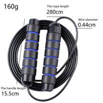 Jumping ropes,Weighted Jump Rope, Foam Handle Corded Fit Fat Burning Aerobic Endurance Training for Men Women Kid,blue black-160g