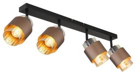 Kryptinis šviestuvas GLOBO Milley, E27, 4 x 40W, 230V, matinės bronzos spalvos, 650 x 100 x 125 mm,