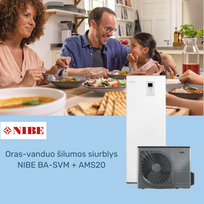 Nibe Oras-vanduo šilumos siurblys NIBE Split BA-SVM(E) + AMS20 - 10 kw