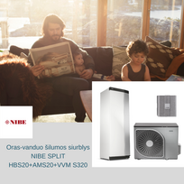 Nibe Oras-vanduo šilumos siurblys NIBE Split HBS20+AMS20+VVM S320 - 10 kw