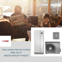 Nibe Oras-vanduo šilumos siurblys NIBE Split HBS20+AMS20+VVM225 - 10 kw
