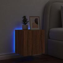 Sieninė Televizoriaus spintelė，TV spintelė，TV staliukas su LED lemputėmis, ruda, 40,5x35x40cm CFE345617