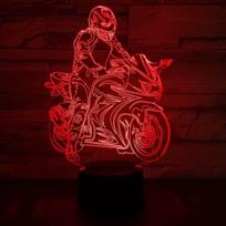 Stalinės lempos, Motociklų 3D Illusion Night Light žaislai | Namų dekoro LED lempa | Touch & Remote Control | 16 spalvų | Kalėdų ir gimtadienio dovana,