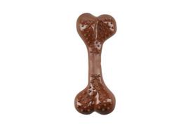 MR. STRONG šunų žaislas, kaulas dantims, barbekių kvapo, plastikinis, rudas 12,5 cm