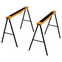 Sulankstomas darbo ožys iš plieno, neslystantis, iki 125 kg, oranžinis/juodas, 99,5×50×78 cm, 1 vnt