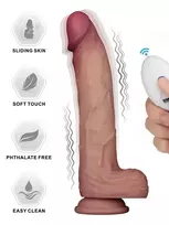 Sliding Skin Pro II Silicone Vibrating Dildo 25 cm