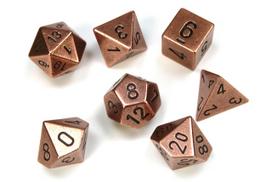 Chessex Specialty Dice Sets - Solid Metal Copper Colour Poly 7 die set