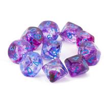 Chessex Tens d10 Sets - Nebula TM Nocturnal/blue Luminary Set of Ten d10's