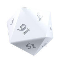 UP - Vivid Heavy Metal D20 Dice Set (2ct): White