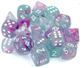 Chessex 16mm d6 Blocks - Nebula TM 16mm d6 Wisteria/white Luminary Dice Block™ (12 dice)
