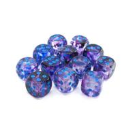 Chessex 12mm d6 Blocks - Nebula TM 12mm d6 Nocturnal/blue Luminary Dice Block™ (36 dice)
