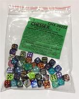 Chessex Signature Bags of 50 Asst. Dice - 12mm d6 w/pips Dice