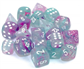 Chessex 12mm d6 Blocks - Nebula TM 12mm d6 Wisteria/white Luminary Dice Block™ (36 dice)