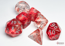 Chessex 7 Die Sets - Nebula TM Red/silver Luminary 7-Die Set