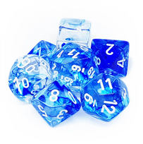 Chessex Nebula 7-Die Set - Dark Blue w/white