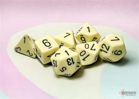 Chessex Opaque Pastel Yellow/black Polyhedral 7-Dice Set