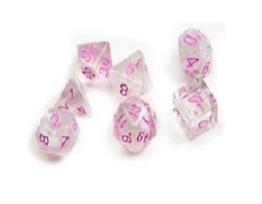 Sirius Dice - Dice Set - White cloud + Pink Ink