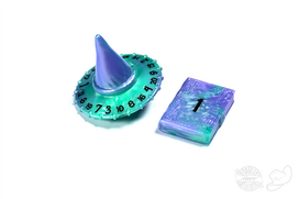 PolyHero Wizard d20 Wizard Hat and d2 Spellbook in Aether Mist