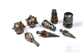 PolyHero Warrior 8 Dice Set Steel Grey