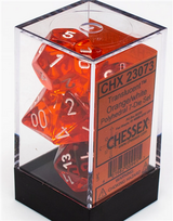 Chessex Translucent Polyhedral 7-Die Set - Orange/white