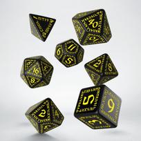Runic Black & yellow Dice Set (7)