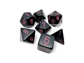 Opaque Black/pink Polyhedral 7-Dice Set