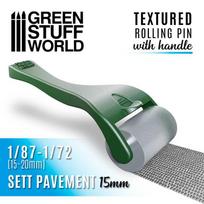 Rolling pin with Handle - Sett Pavement 15mm