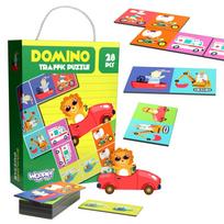 WOOPIE edukacinis žaidimas „Transportas“ Gyvūnai Montessori domino dėlionė