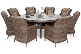 Lauko baldų komplektas Bristol Round Elegant 180 cm, ruda