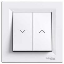 Schneider Electric Asfora dvigubas jungiklis žaliuzėms, baltas, 10ax 250v