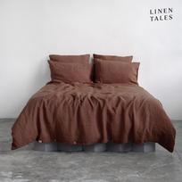 Tamsiai rudos spalvos iš lino viengulė patalynė 140x200 cm Chocolate – Linen Tales