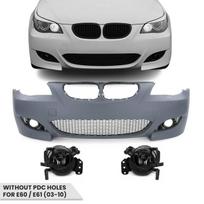 M look Priekinis Bamperis skirtas BMW E60 / E61 (03-10) be PDC angų, su tamsintais priešrūkiniais