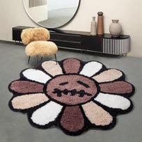 Apvali netaisyklinga forma Gėlės Svetainės kilimas Papuošti miegamąjį prie lovos pliušinis kilimėlis Namai Kavos staliukai Kilimėlis 60cm diameter ruda